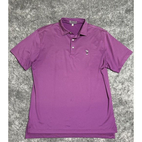 Peter Millar Summer Comfort Polo Shirt Men L Purple Performance Golf - Picture 1 of 13